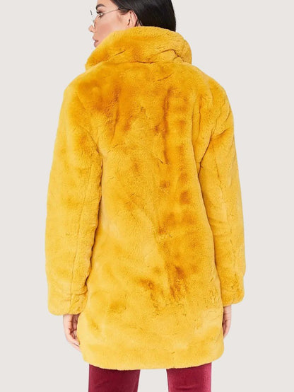 VogeLuxe | Women’s Plush Faux Fur Mid Length Coat