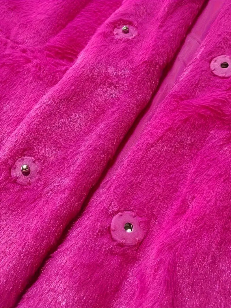 VogeLuxe | Women’s Plush Faux Fur Mid Length Coat