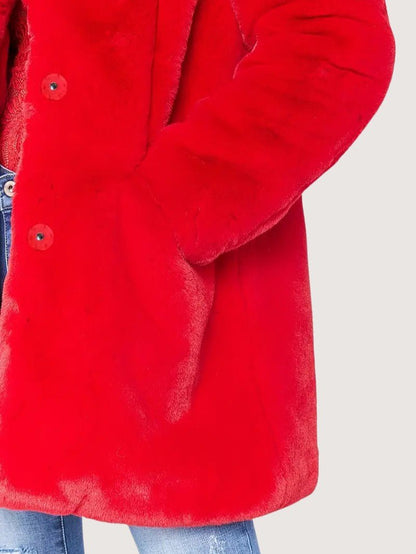 VogeLuxe | Women’s Plush Faux Fur Mid Length Coat