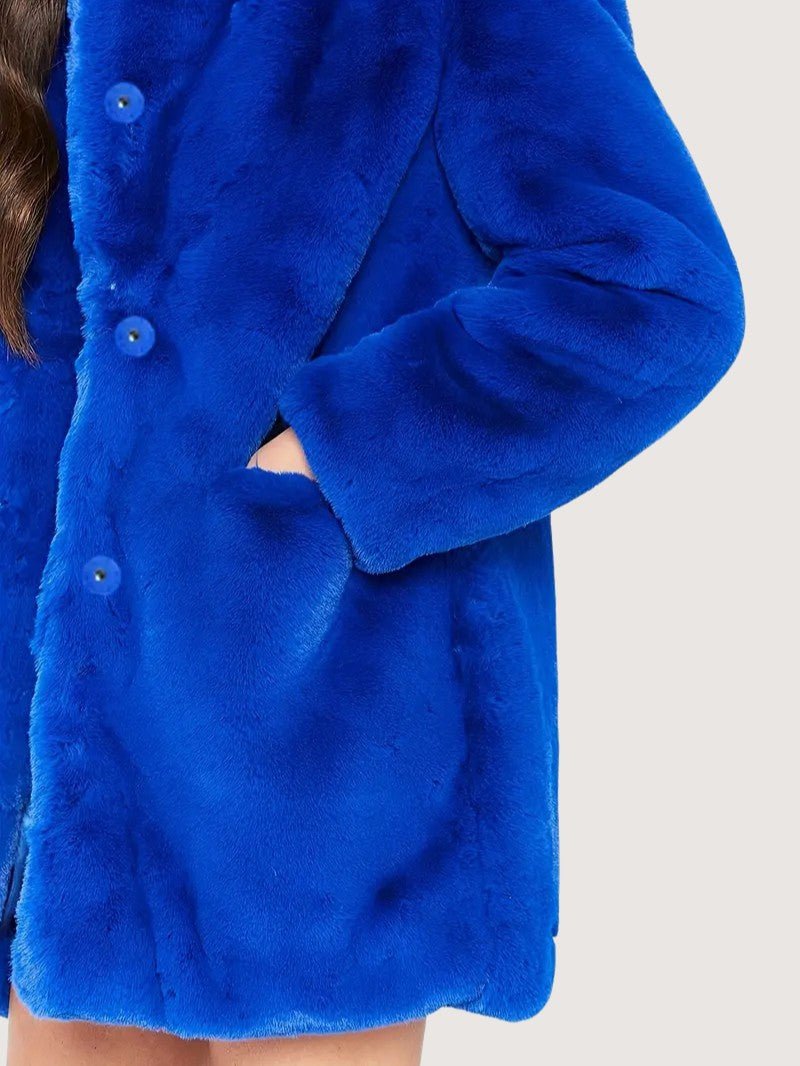 VogeLuxe | Women’s Plush Faux Fur Mid Length Coat