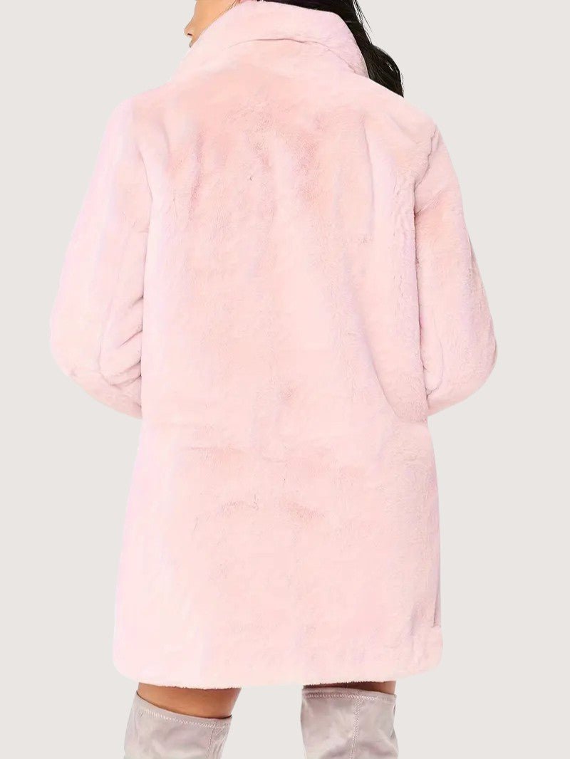 VogeLuxe | Women’s Plush Faux Fur Mid Length Coat
