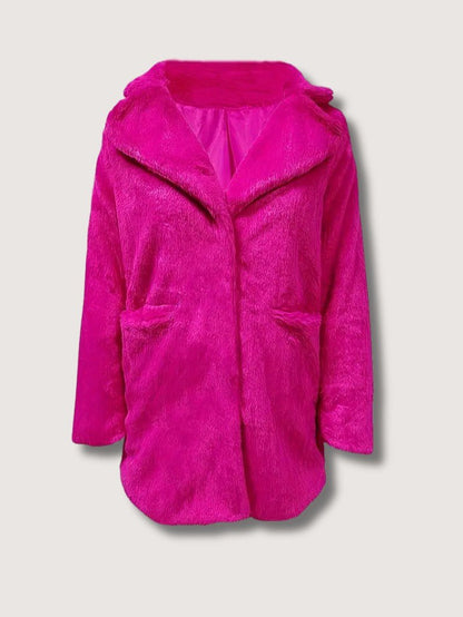 VogeLuxe | Women’s Plush Faux Fur Mid Length Coat