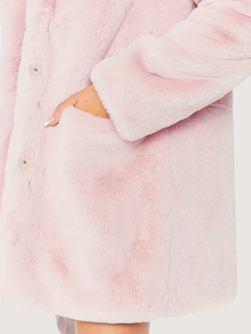 VogeLuxe | Women’s Plush Faux Fur Mid Length Coat