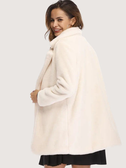 VogeLuxe | Women’s Plush Faux Fur Mid Length Coat