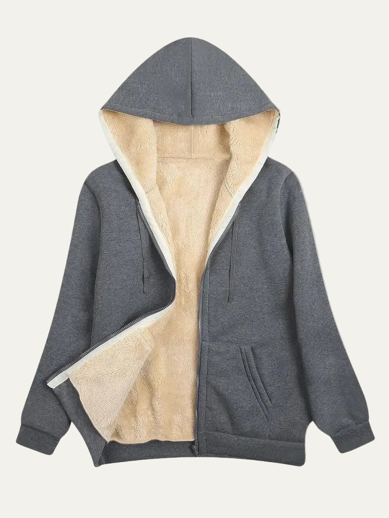 VogeLuxe | Women’s Reversible Plush Fleece Full Zip Hoodie