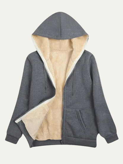 VogeLuxe | Women’s Reversible Plush Fleece Full Zip Hoodie