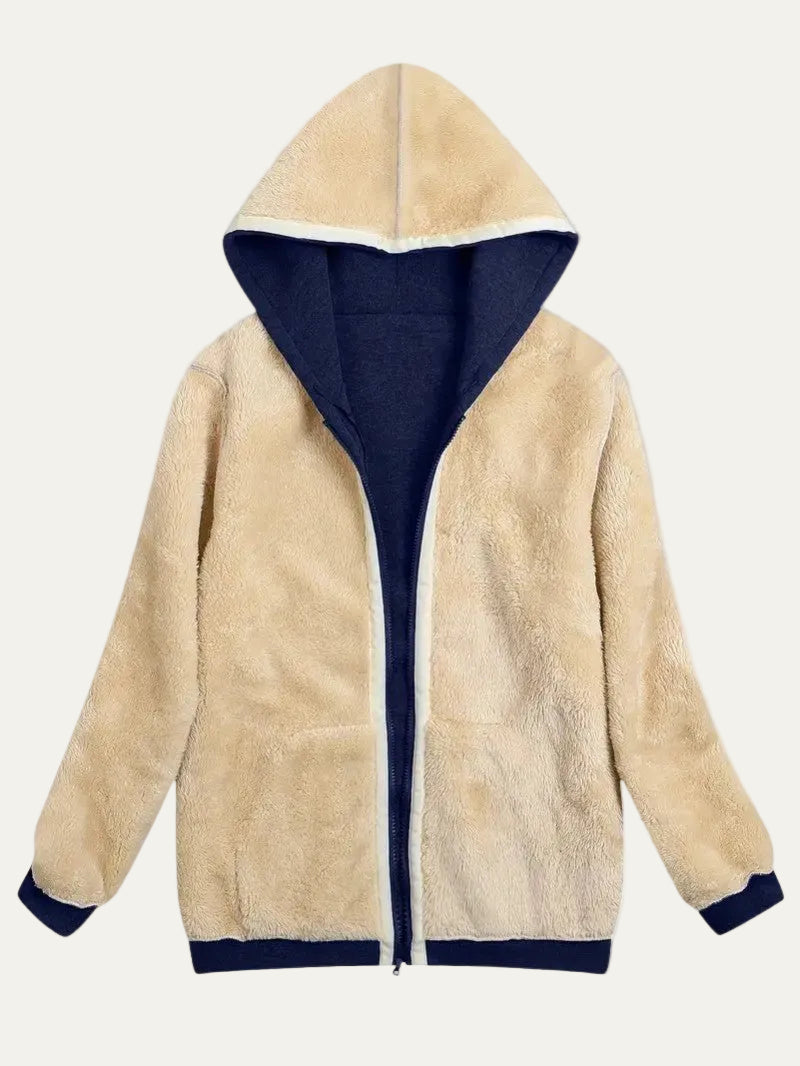 VogeLuxe | Women’s Reversible Plush Fleece Full Zip Hoodie