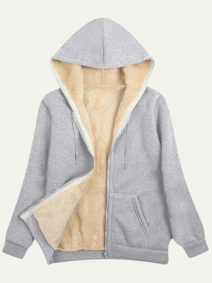 VogeLuxe | Women’s Reversible Plush Fleece Full Zip Hoodie