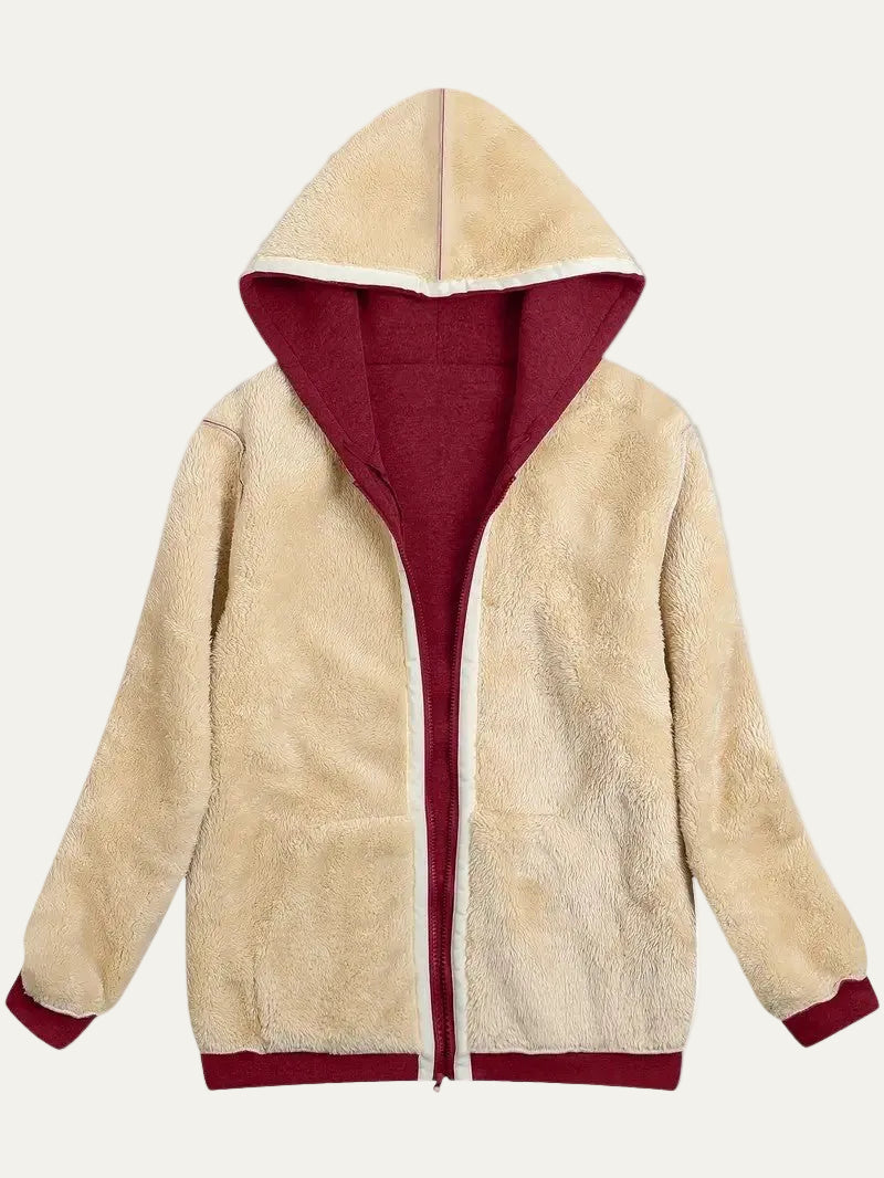 VogeLuxe | Women’s Reversible Plush Fleece Full Zip Hoodie