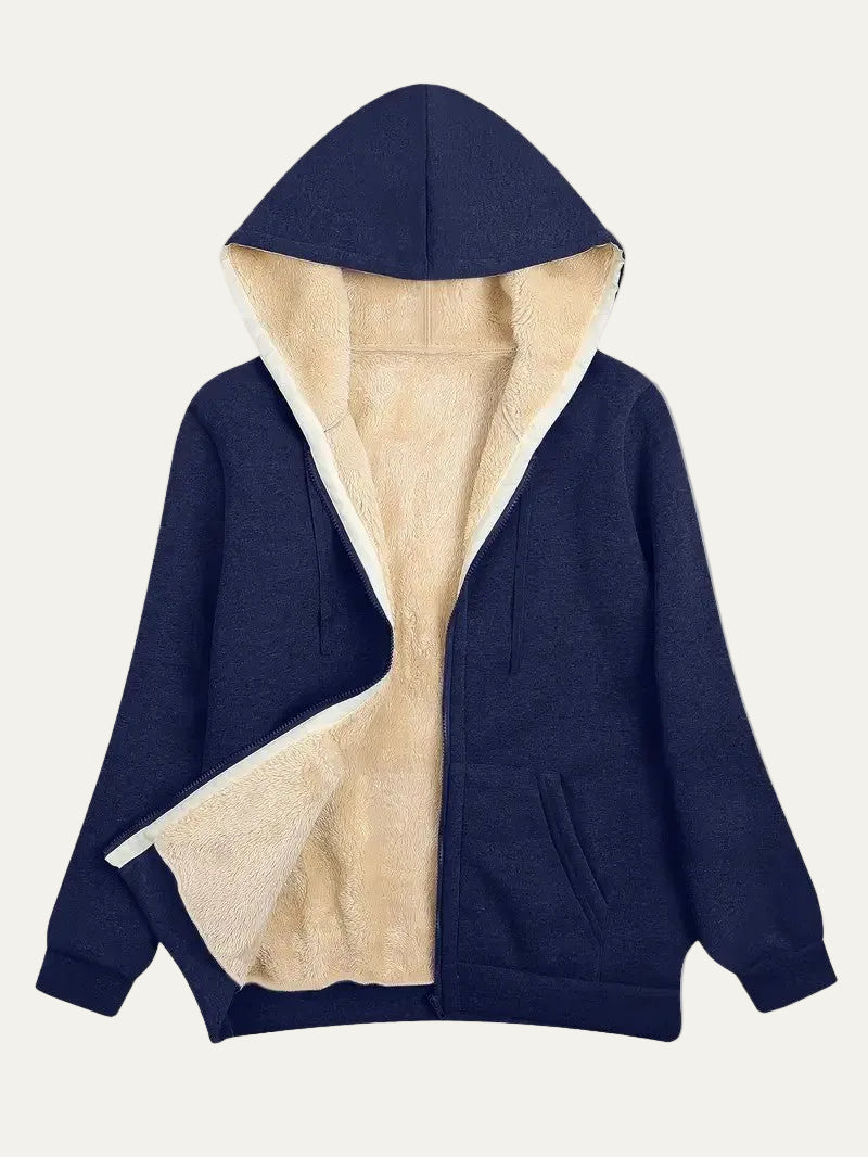 VogeLuxe | Women’s Reversible Plush Fleece Full Zip Hoodie