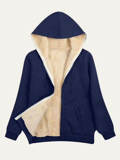 VogeLuxe | Women’s Reversible Plush Fleece Full Zip Hoodie
