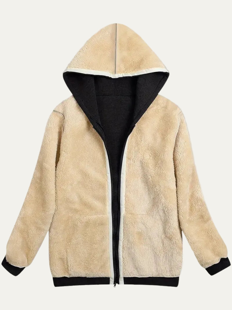 VogeLuxe | Women’s Reversible Plush Fleece Full Zip Hoodie