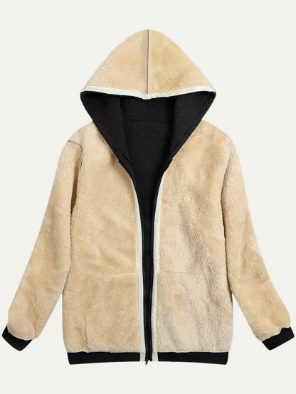 VogeLuxe | Women’s Reversible Plush Fleece Full Zip Hoodie