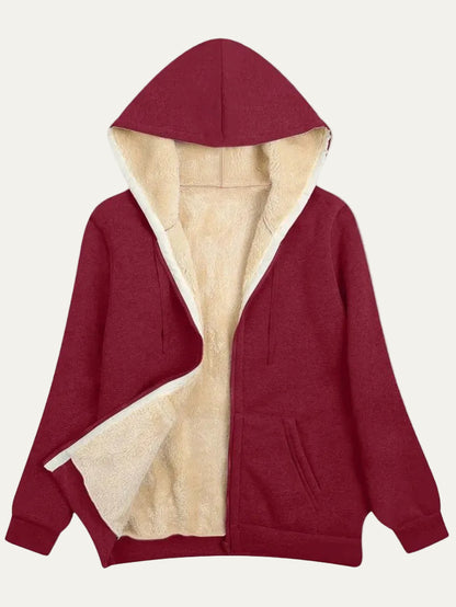 VogeLuxe | Women’s Reversible Plush Fleece Full Zip Hoodie