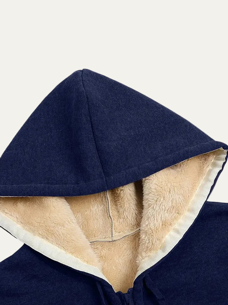 VogeLuxe | Women’s Reversible Plush Fleece Full Zip Hoodie