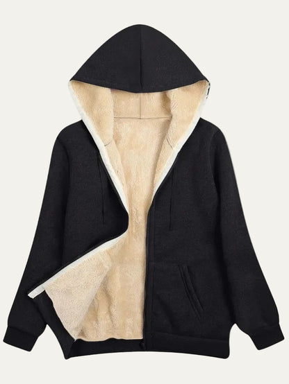VogeLuxe | Women’s Reversible Plush Fleece Full Zip Hoodie