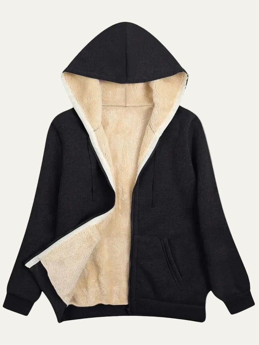 VogeLuxe | Women’s Reversible Plush Fleece Full Zip Hoodie