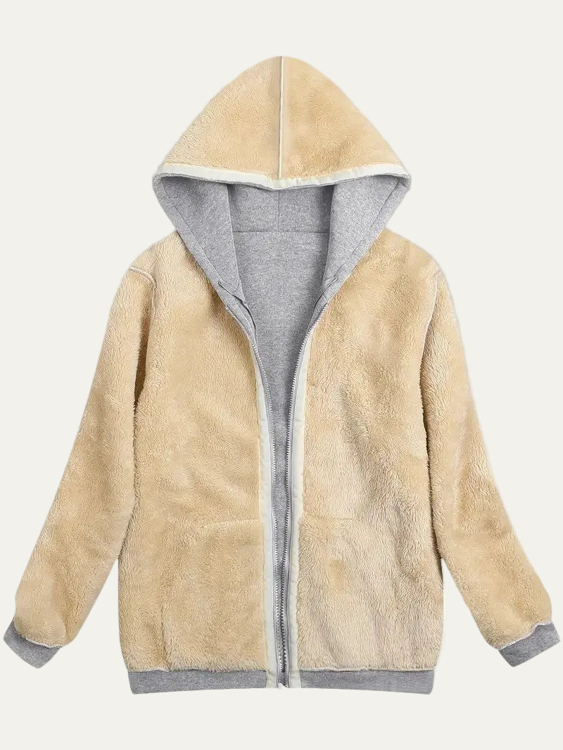 VogeLuxe | Women’s Reversible Plush Fleece Full Zip Hoodie