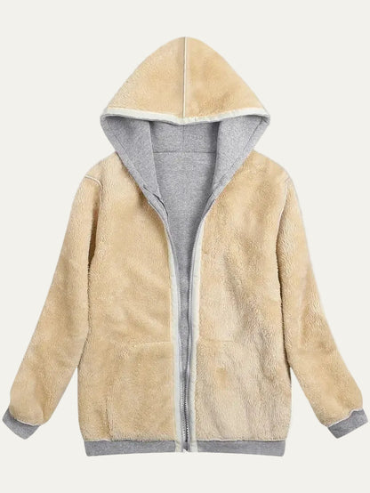 VogeLuxe | Women’s Reversible Plush Fleece Full Zip Hoodie