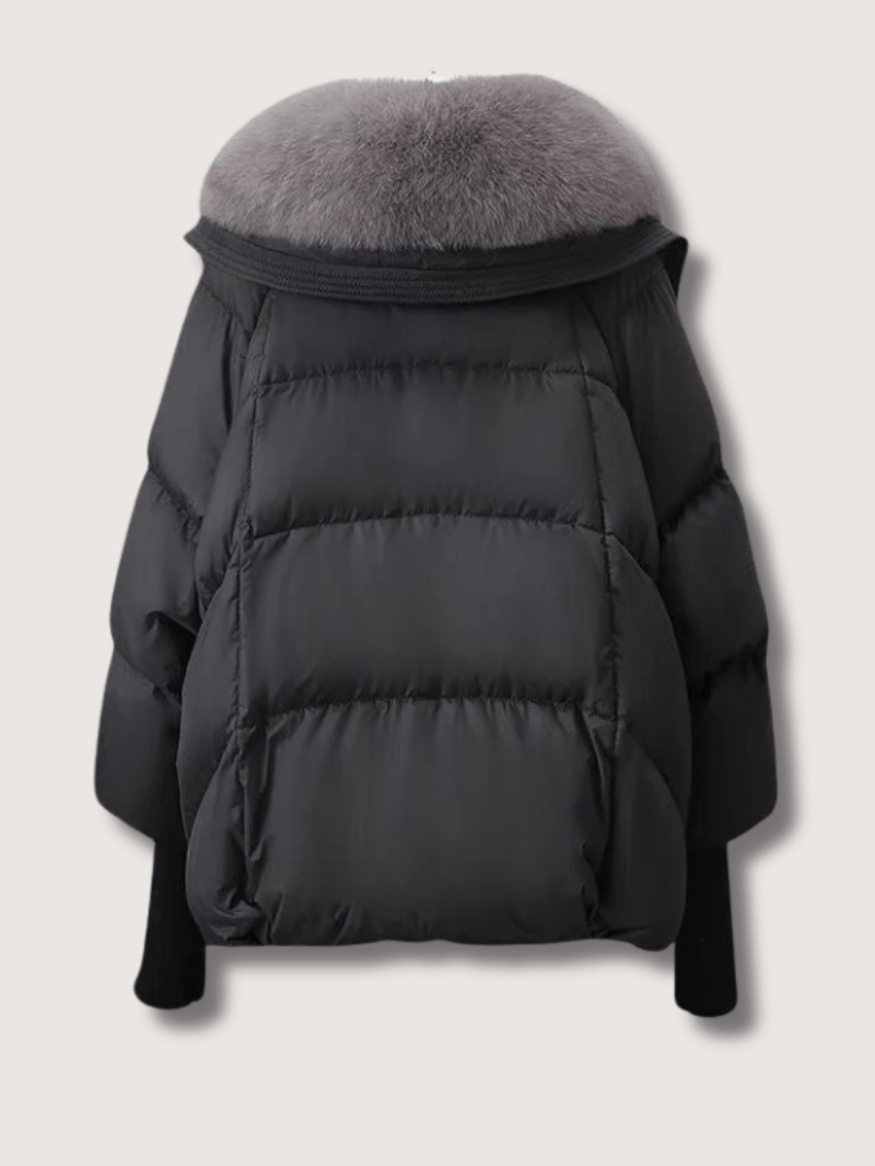 VogeLuxe | Women’s Faux Fur Collar Quilted Puffer Jacket