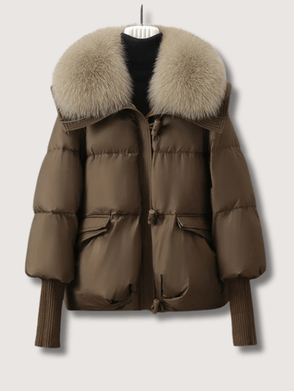 VogeLuxe | Women’s Faux Fur Collar Quilted Puffer Jacket