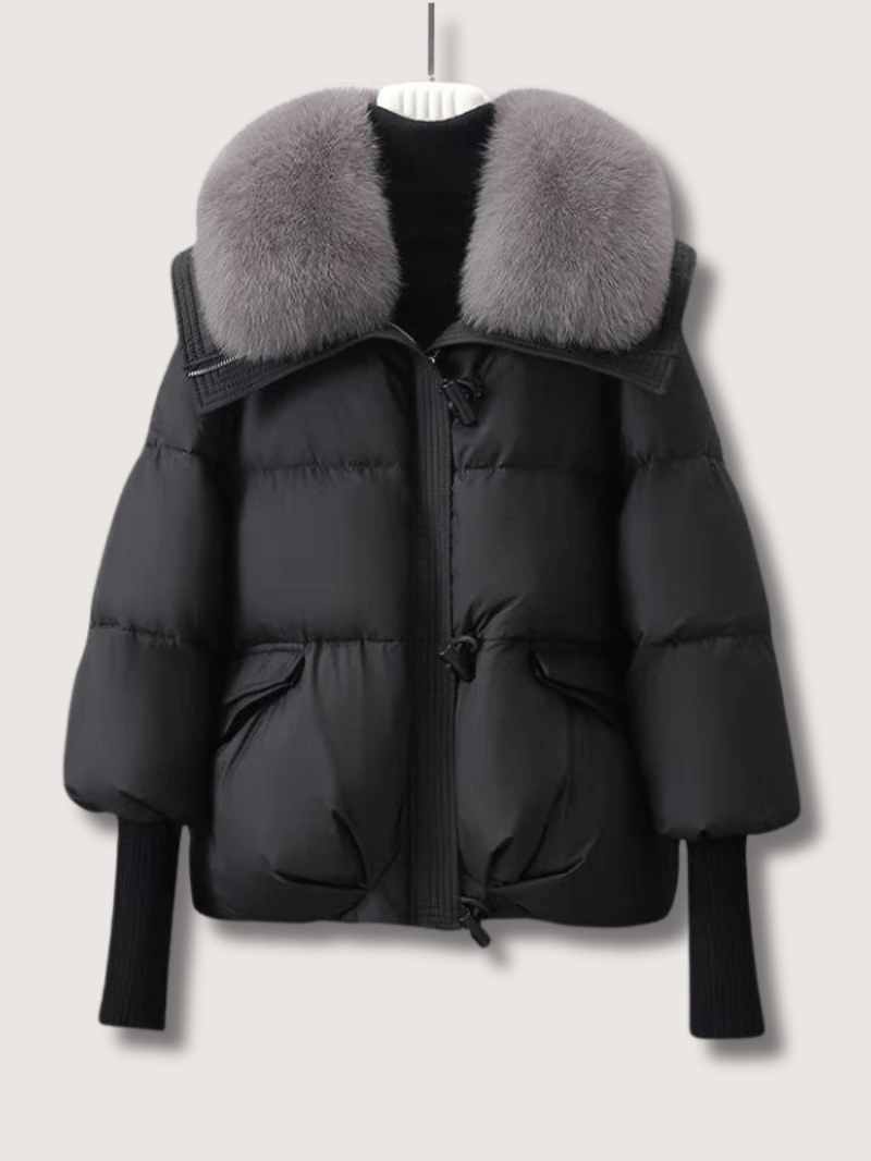 VogeLuxe | Women’s Faux Fur Collar Quilted Puffer Jacket