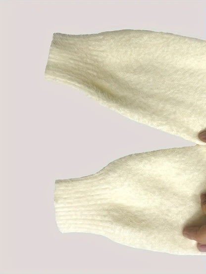 VogeLuxe | Women’s Fuzzy Knit Deer Embroidered Sweater