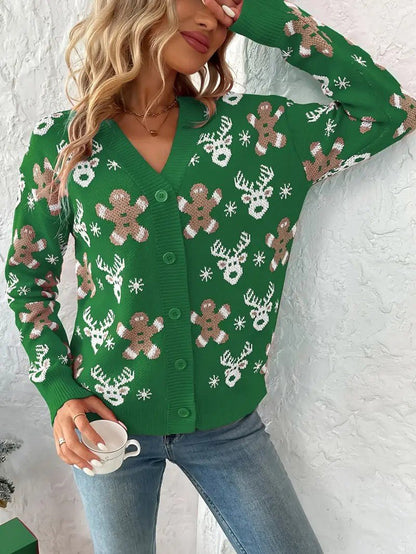 VogeLuxe | Women’s Festive Button Down Knit Cardigan