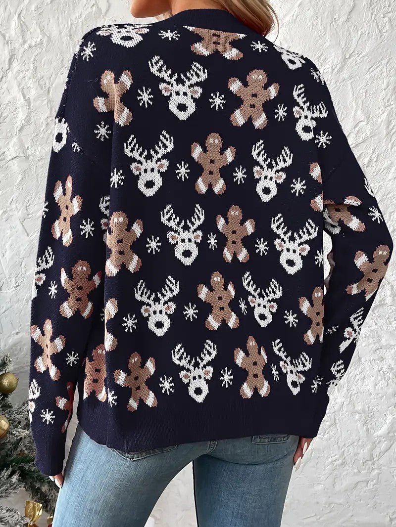 VogeLuxe | Women’s Festive Button Down Knit Cardigan