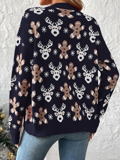 VogeLuxe | Women’s Festive Button Down Knit Cardigan