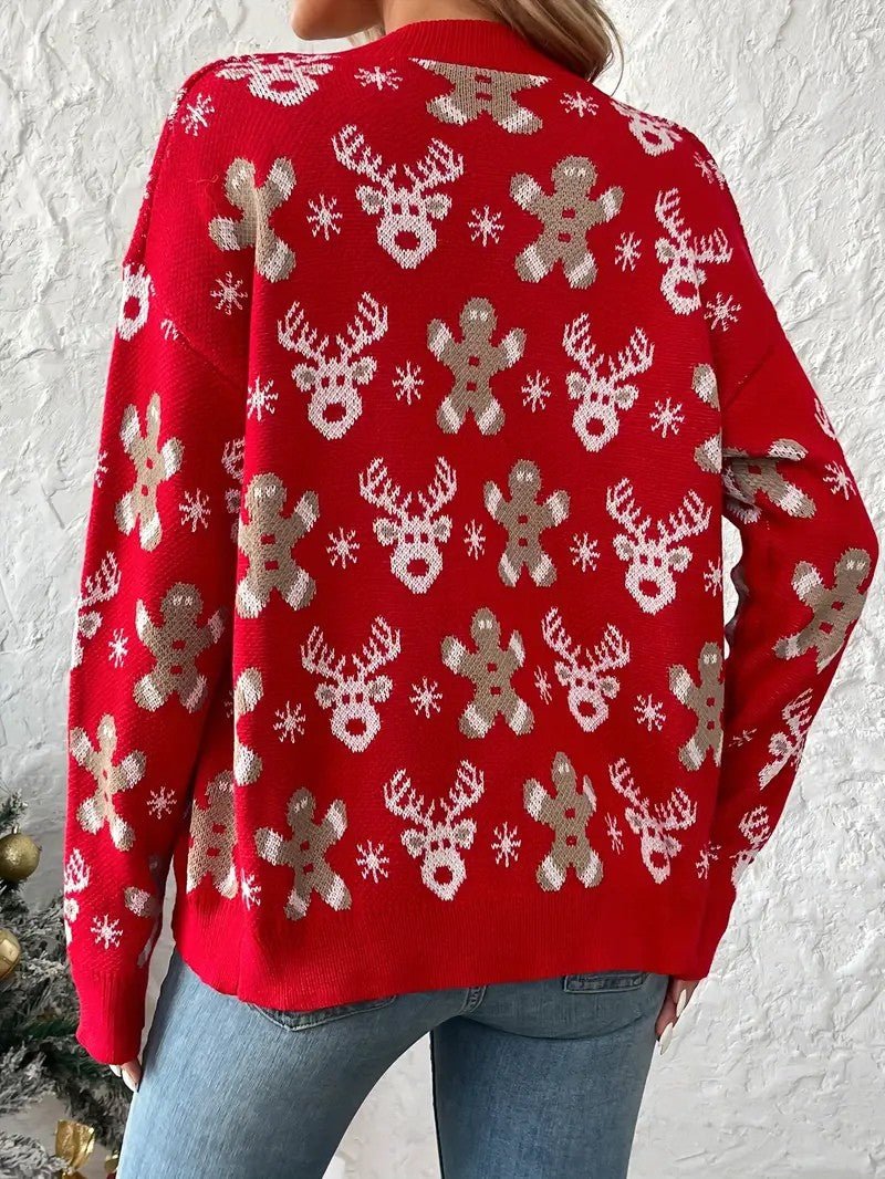 VogeLuxe | Women’s Festive Button Down Knit Cardigan