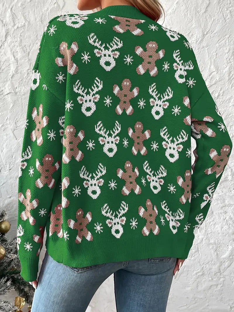 VogeLuxe | Women’s Festive Button Down Knit Cardigan