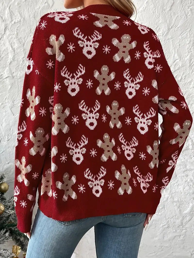 VogeLuxe | Women’s Festive Button Down Knit Cardigan