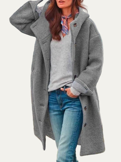 VogeLuxe | Women’s Oversized Hooded Wool Look Coat