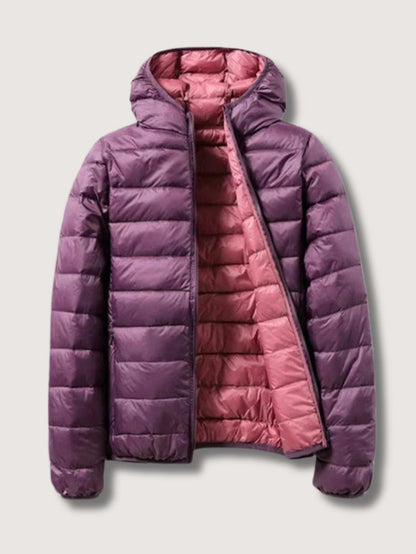 VogeLuxe | Women’s Reversible Lightweight Packable Puffer Jacket With Hood