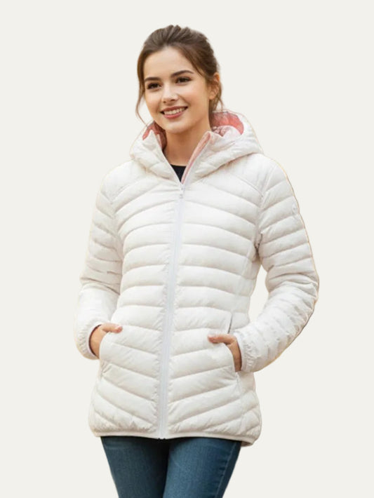 VogeLuxe | Women’s Reversible Lightweight Packable Puffer Jacket With Hood