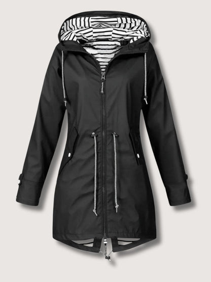 VogeLuxe | Women’s Hooded Nautical Windbreaker Coat