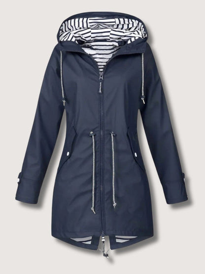 VogeLuxe | Women’s Hooded Nautical Windbreaker Coat