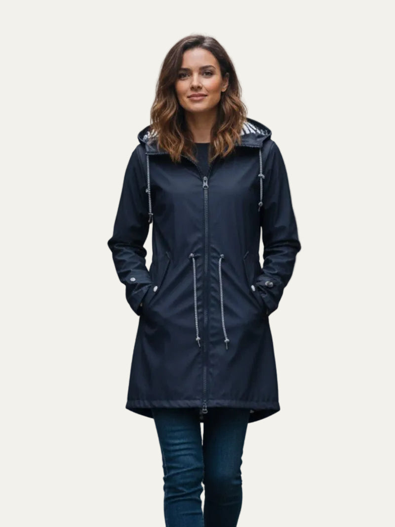 VogeLuxe | Women’s Hooded Nautical Windbreaker Coat