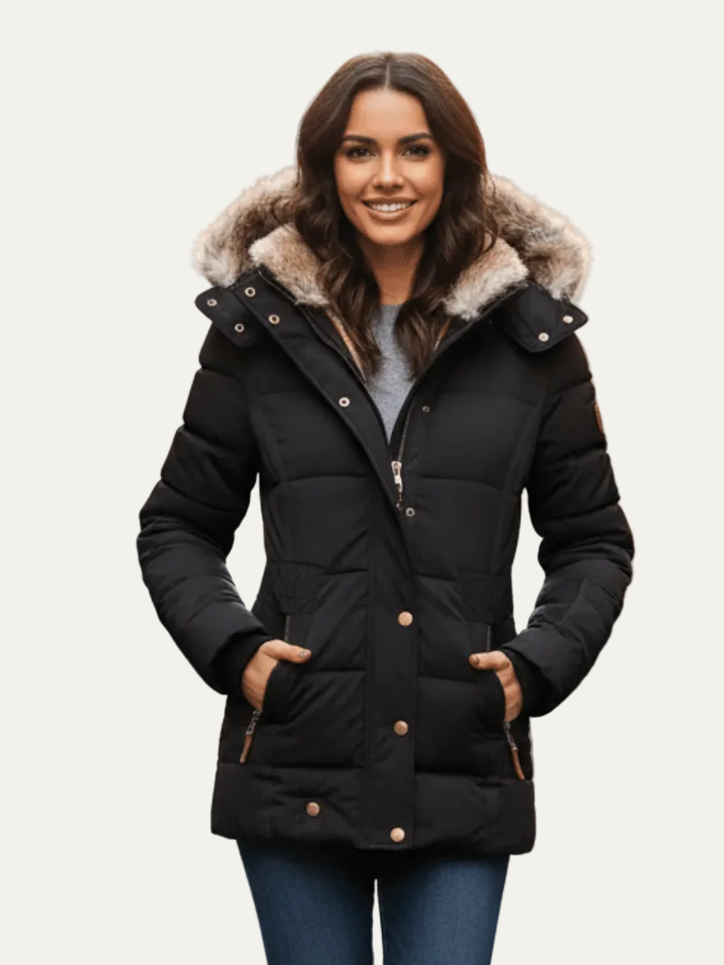 VogeLuxe | Women’s Quilted Faux Fur Hooded Heavyweight Parka