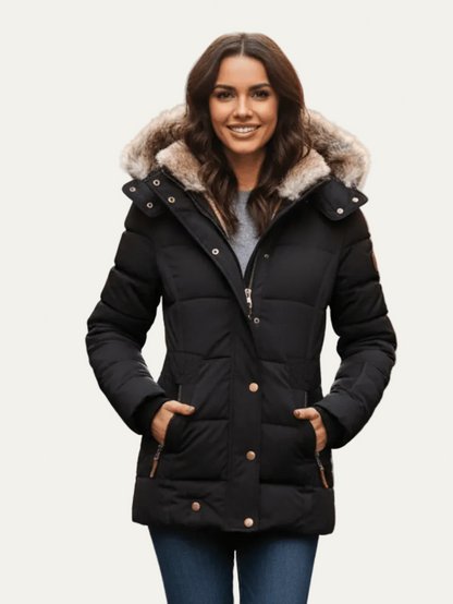 VogeLuxe | Women’s Quilted Faux Fur Hooded Heavyweight Parka