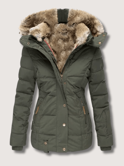 VogeLuxe | Women’s Quilted Faux Fur Hooded Heavyweight Parka