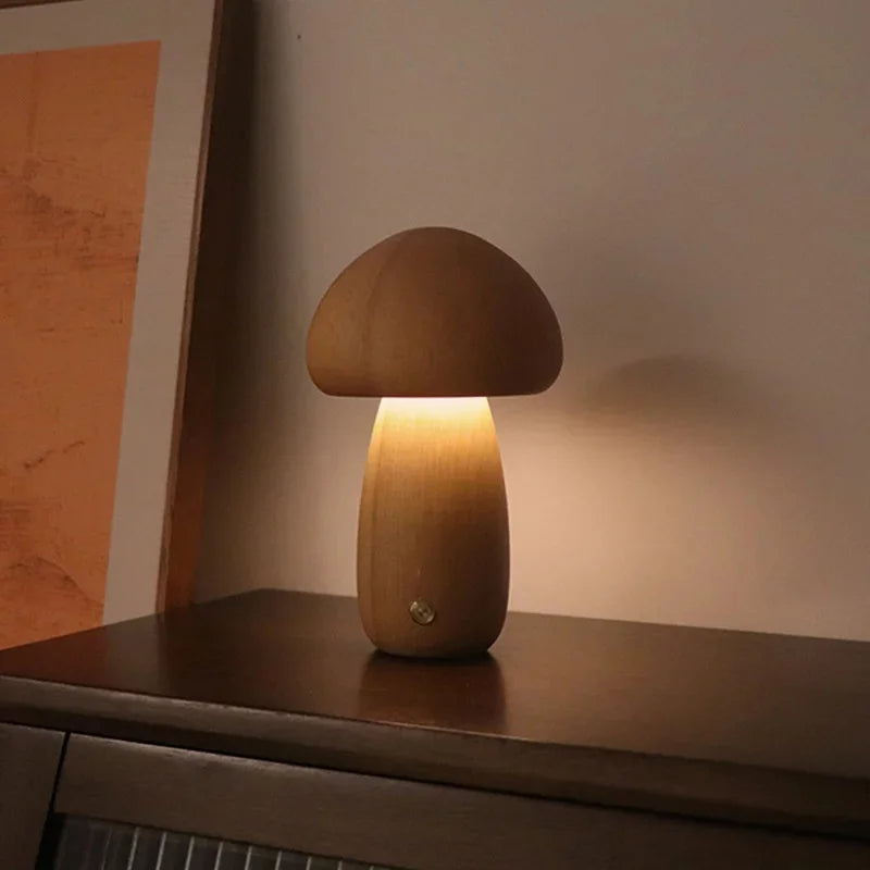 Soft Glow Mushroom Table Lamp with Dimmer Switch