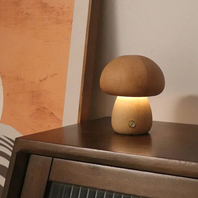Soft Glow Mushroom Table Lamp with Dimmer Switch