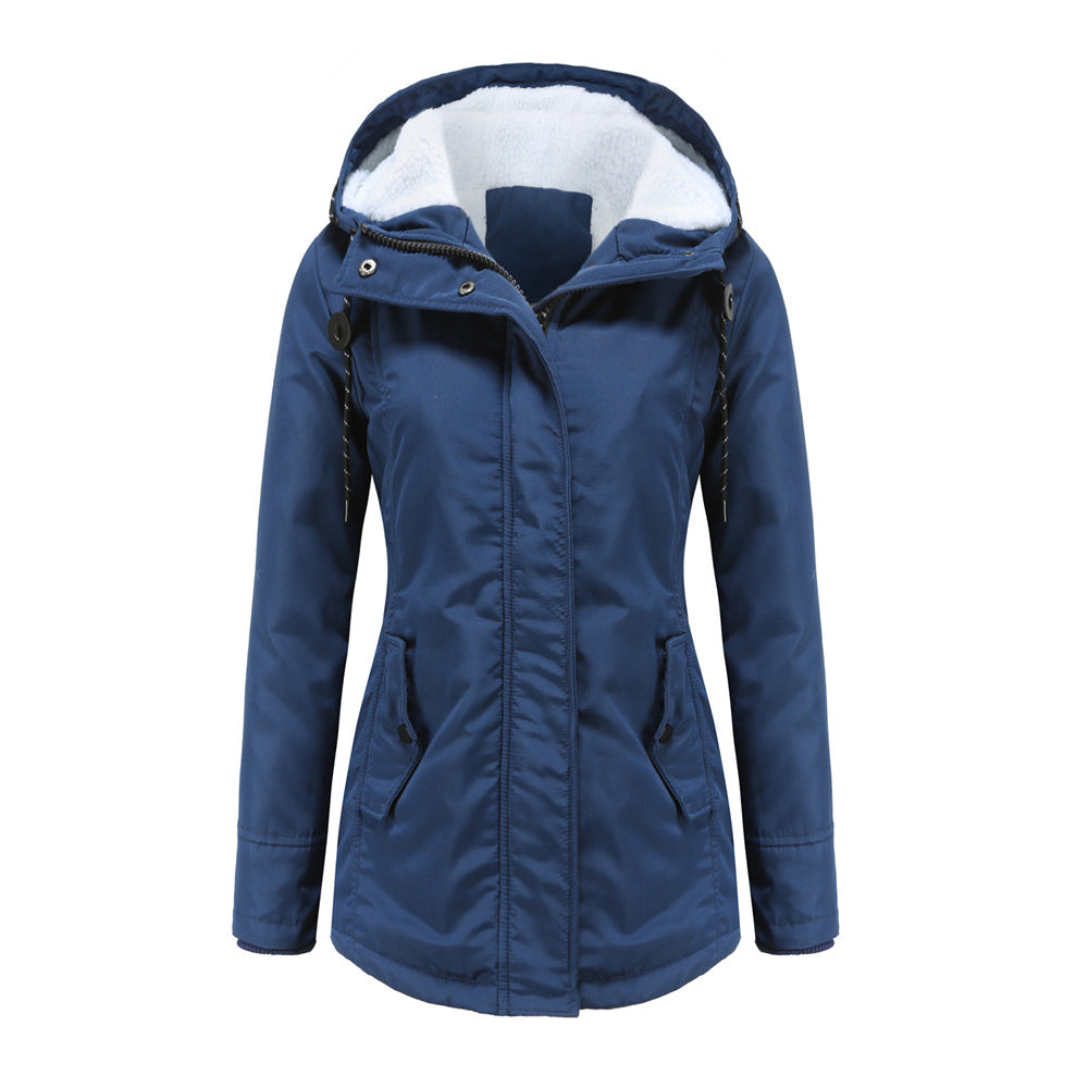Warm Women's Hooded Fleece Jacket Coat