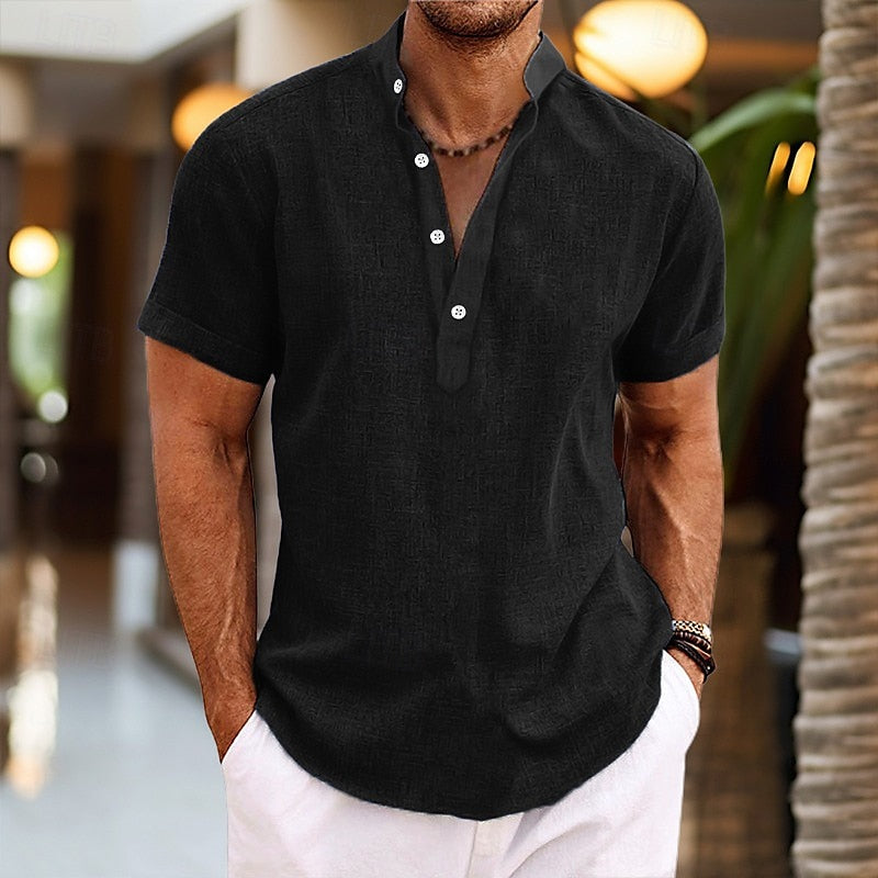 Slim Fit Casual Mens Short Sleeve Shirt
